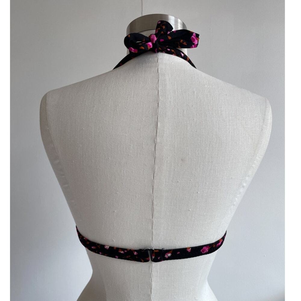 Vtg 60s 70s High Tide Swimwear Dark Floral Bikini… - image 3